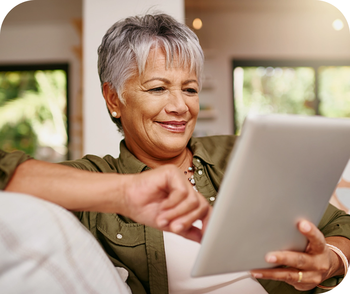 patient with tablet